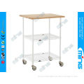 Custom 3 Tiers Chrome Wire Shelving Flat Shelf Trolley , 100kg / Layer